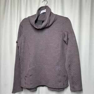Kuhl Sweatshirt Women's L Top Purple Quilted Funnel Neck Pullover Outdoor Wool